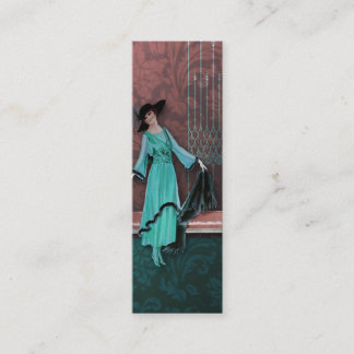Carte De Visite Mini 1913 Luxe : La mode vintage en Aqua et s'est levée