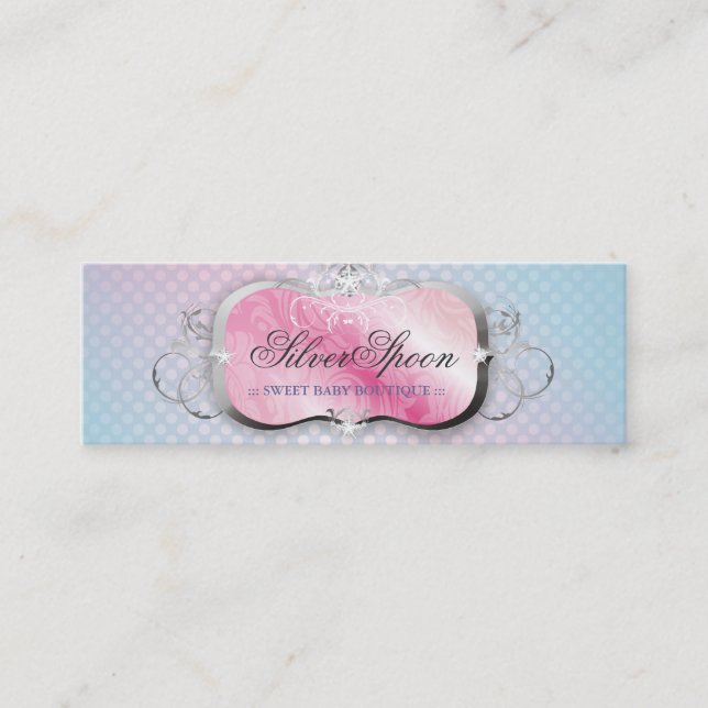 Carte De Visite Mini 311-Silver boutique de bébé de la cuillère | (Devant)