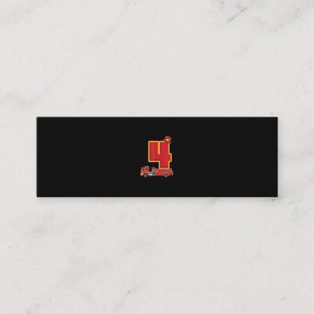 Carte De Visite Mini 4 Anniversaire Cadeaux Garçon Pompier (Devant)