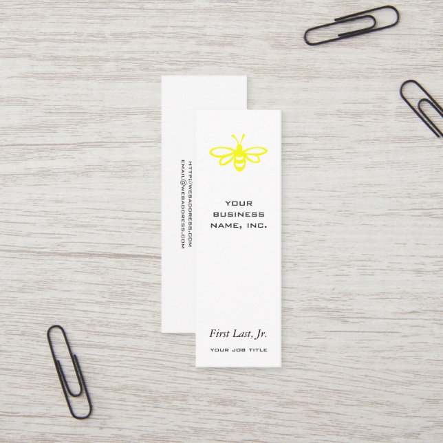 Carte De Visite Mini Abeille [citron] (Devant/Arrière en situation)