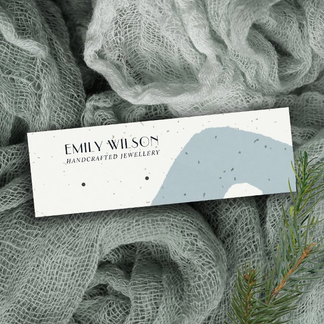 CARTE DE VISITE MINI ABSTRAIT CÉRAMIQUE BLEU GRIS ÉTUDIANT AFFICHAGE (Créateur téléchargé)