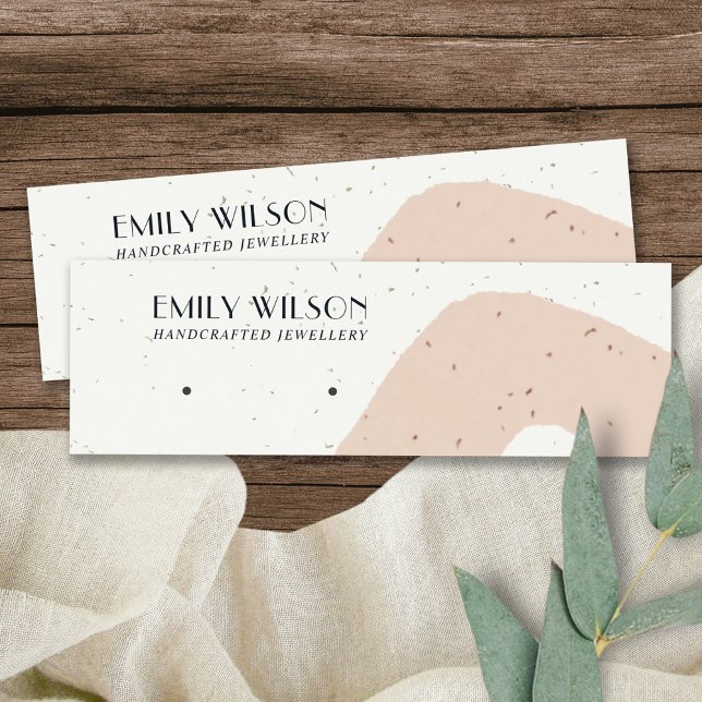 CARTE DE VISITE MINI ABSTRAIT CÉRAMIQUE BLUSH PEACH STUD EARRING AFFICH (Créateur téléchargé)