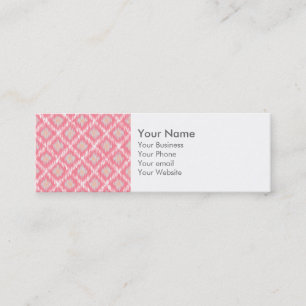 Carte De Visite Mini Abstrait rose Ikat Chevron Motif diamant