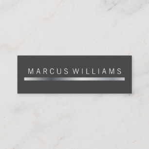 Carte De Visite Mini Accentuation de la barre d'argent de l'entreprise