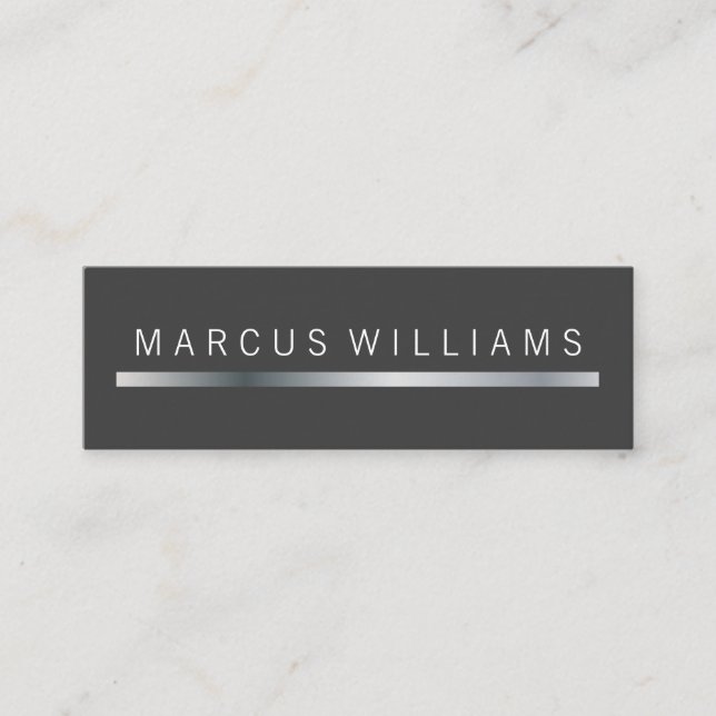 Carte De Visite Mini Accentuation de la barre d'argent de l'entreprise (Devant)