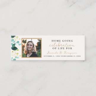 Carte De Visite Mini Accueil Fête de la vie Signet funéraire