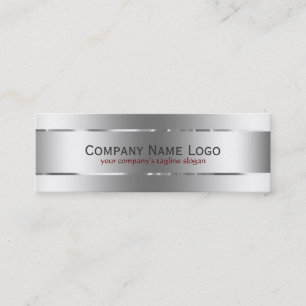 Carte De Visite Mini Acier inoxydable métallique gris argent