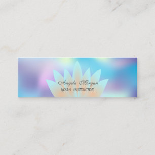 Carte De Visite Mini Adorable Élégant Chic Bleu Lotus Holographique