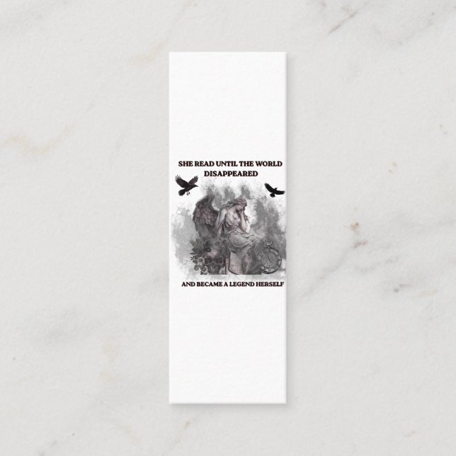 Carte De Visite Mini Affiche de citation de lecture gothique Dark Acade (Devant)