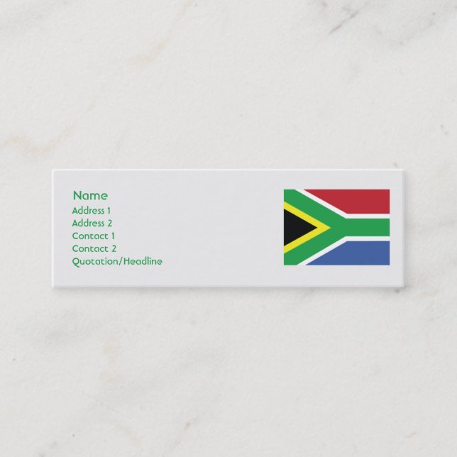 Carte De Visite Mini Afrique du Sud - Skinny (Devant)