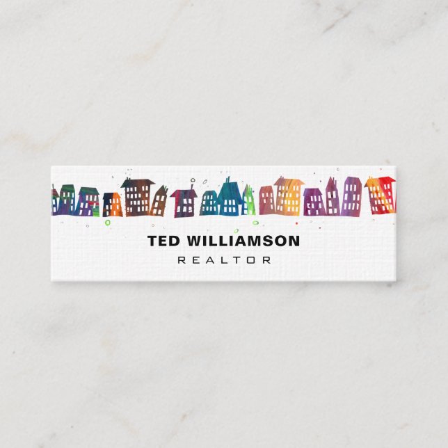 Carte De Visite Mini Agent immobilier moderne de professionnel (Devant)