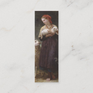 Carte De Visite Mini Agneau nouveau-né Signet par William Bouguereau