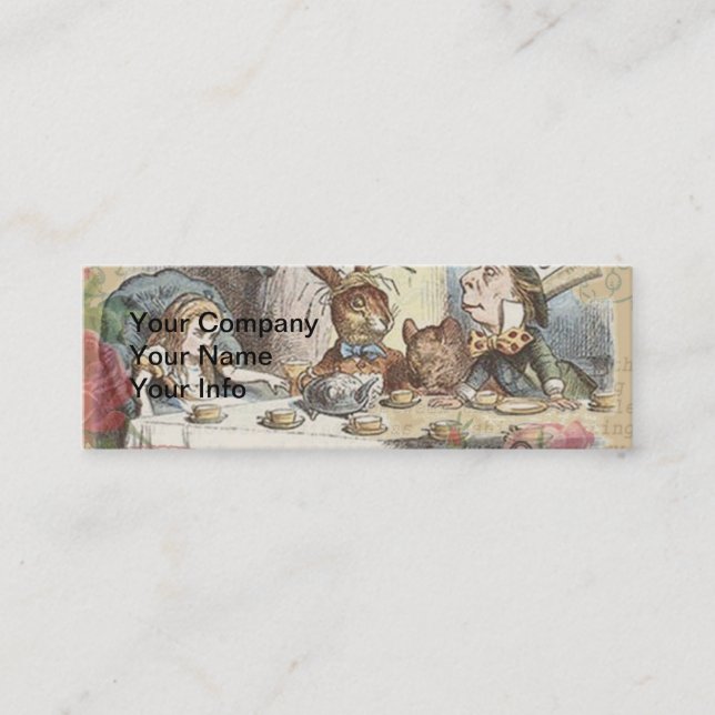 Carte De Visite Mini Alice au pays des merveilles Mad Tea Party Art (Devant)