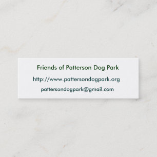 Carte De Visite Mini Amis de parc de chien de Patterson