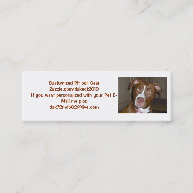Carte De Visite Mini AMOUR américain de l'icône APBT (Devant)