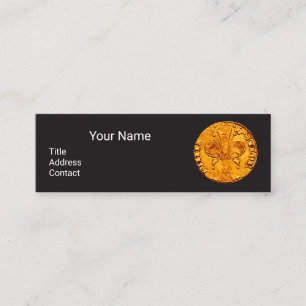 Carte De Visite Mini ANTIQUE GOLD FLORENTINE FORINT Black Paper