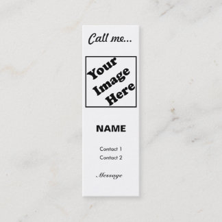 Carte De Visite Mini Appelez-moi… (Verticale blanche)