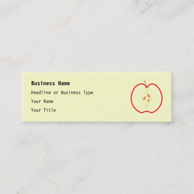 Carte De Visite Mini Apple rouge demi, sur le fond crème (Devant)