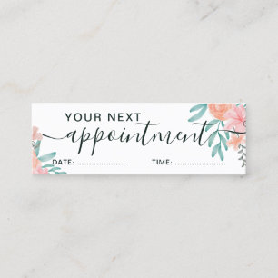 Carte De Visite Mini Appréciation à la mode de l'aquarelle rose corail