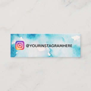 Carte De Visite Mini Aquarelle Blue Paint Social Media Instagram