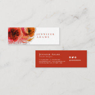 Carte De Visite Mini Aquarelle brillant Or Floral peinture