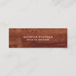 Carte De Visite Mini Aquarelle Brown cool bois look professionnel