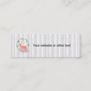 Carte De Visite Mini Aquarelle de la couronne de rennes rustiques