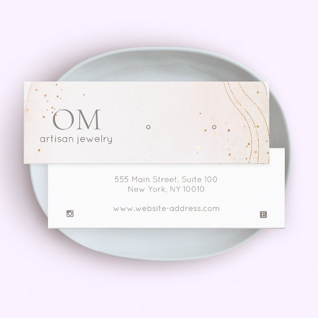 Carte De Visite Mini Aquarelle douce Abstraite Porte-oreille B (Créateur téléchargé)