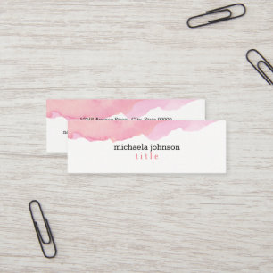 Carte De Visite Mini Aquarelle élégante Pink minimale