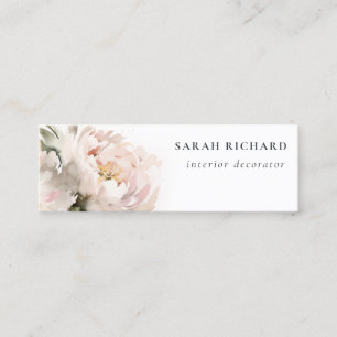 Carte De Visite Mini Aquarelle florale moderne Blush Peony