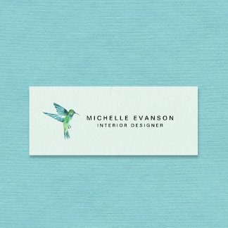 Carte De Visite Mini Aquarelle Hummingbird Logo professionnel élégant