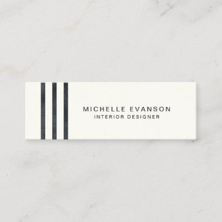 Carte De Visite Mini Aquarelle noire minimaliste sur la crème