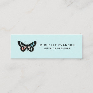 Carte De Visite Mini Aquarelle Papillon logo Mint vert