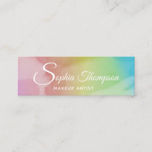 Carte De Visite Mini Arc-en-ciel moderne de manuscrit d'aquarelle -