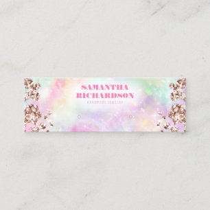 Carte De Visite Mini Arc-en-ciel Rose Gold Holographic Eear Display