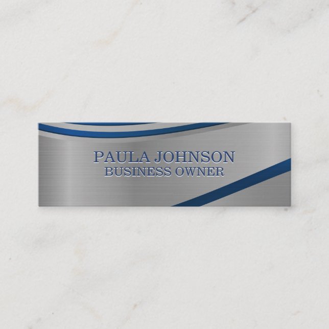 Carte De Visite Mini Arrière - plan Abstrait bleu métallique (Devant)