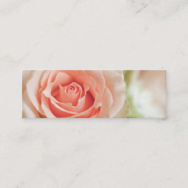 Carte De Visite Mini Arrière - plan de rose de rose de pêche customisé (Devant)