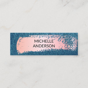 Carte De Visite Mini Arrière - plan de texture bleue   Brossé rose