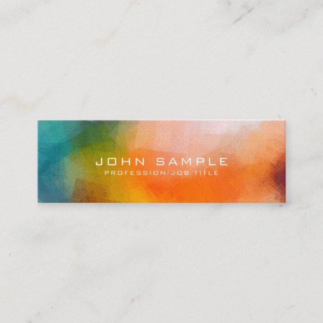 Carte De Visite Mini Art Abstrait professionnel luxe Linen Premium (Devant)