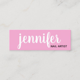 Carte De Visite Mini Artiste à ongles roses