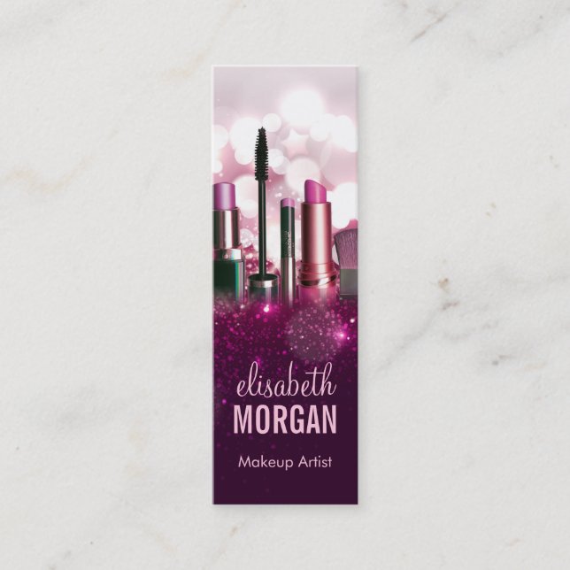 Carte De Visite Mini Artiste maquillage - Parties scintillant de beauté (Devant)