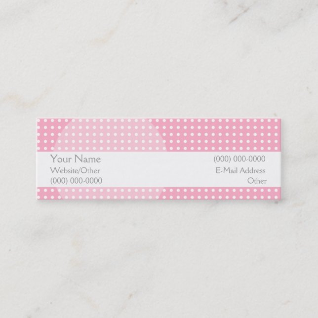 Carte De Visite Mini Assez dans le rose (Devant)