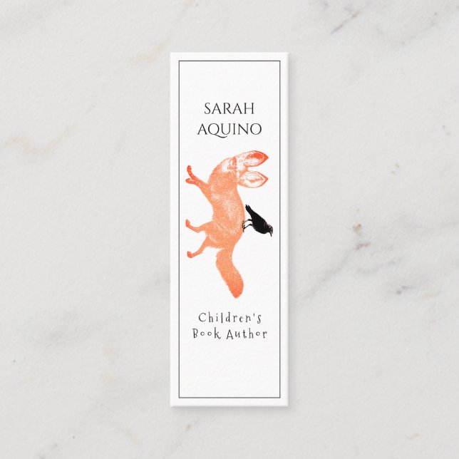 Carte De Visite Mini Auteur de livres pour enfants Signet Whimsical Fox (Devant)