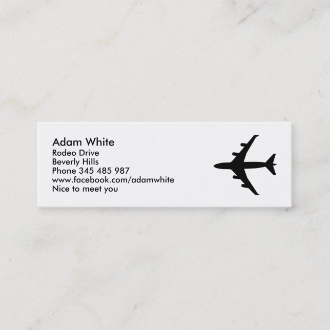 Carte De Visite Mini Avion (Devant)