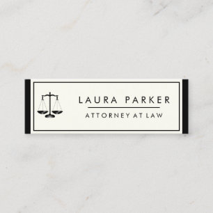 Carte De Visite Mini Avocat En Droit Plat Simple Professionnel Élégant