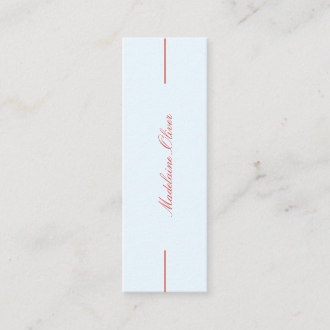 Carte De Visite Mini Avocat moderne élégant professionnel bleu (Devant)