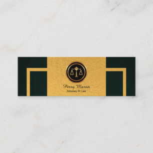 Carte De Visite Mini Avocat vertical grunge vert simple de frontière