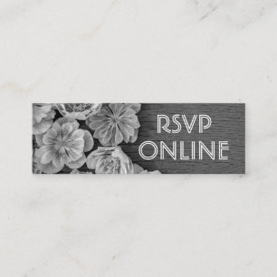 Carte De Visite Mini B & W Garden Hellebore Mini carte RSVP Web