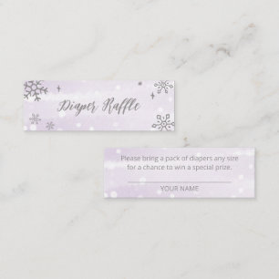 Carte De Visite Mini Baby Shower Couches Bébé Flocons de Neige Gris Arg