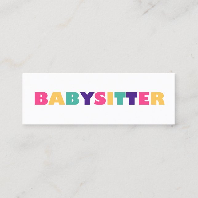 Carte De Visite Mini Baby-sitting (Devant)